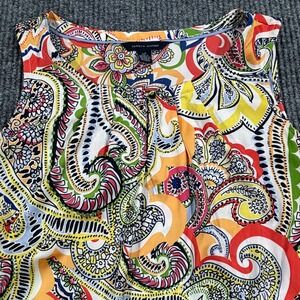 Tommy Hilfiger Sleeveless Top Womens Small Multi Paisley Print Stretch 0765884